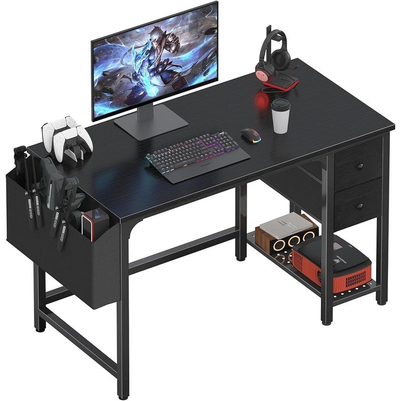 Compact Computer Desk W/ Storage Shelves & Sturdy Structure Home Office New