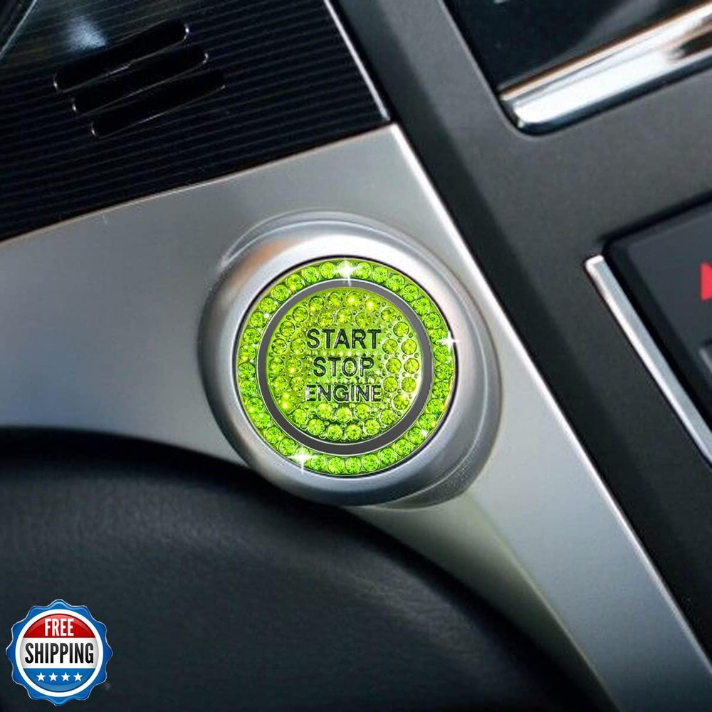 Engine Start Stop Button Bling Ring Cover,Key Ignition Starter and Knob Ring