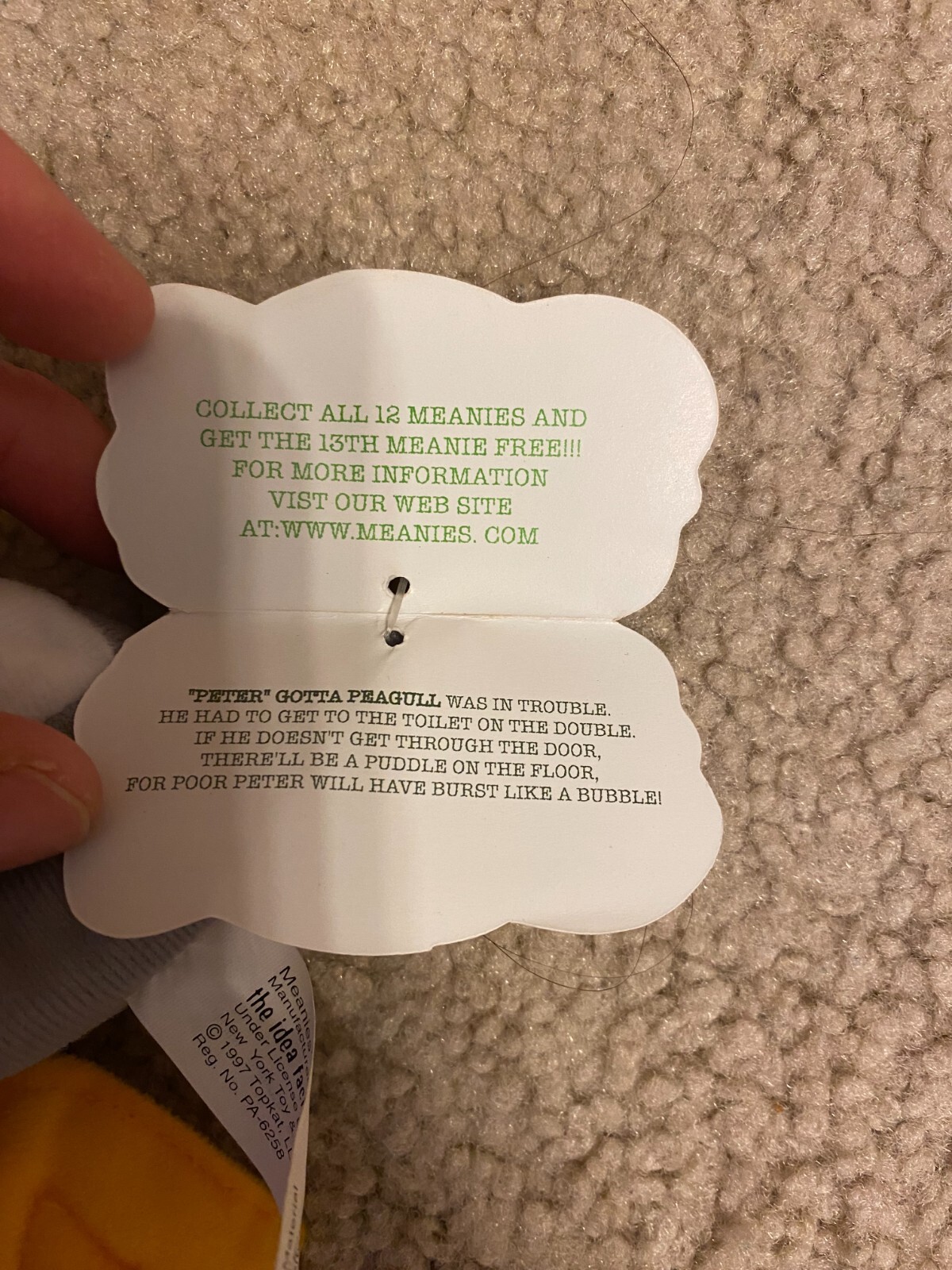 Peter Gotta Peagull Series 1 Meanie with Tag