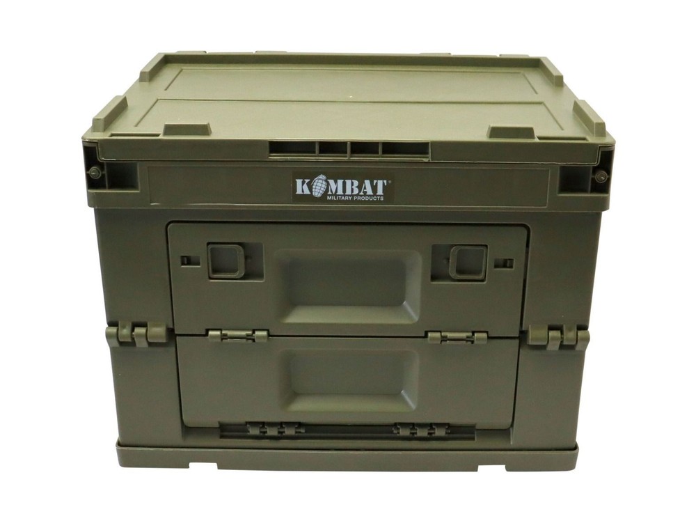 Kombat Military Folding Storage Box Plastic Green Fold compact Box