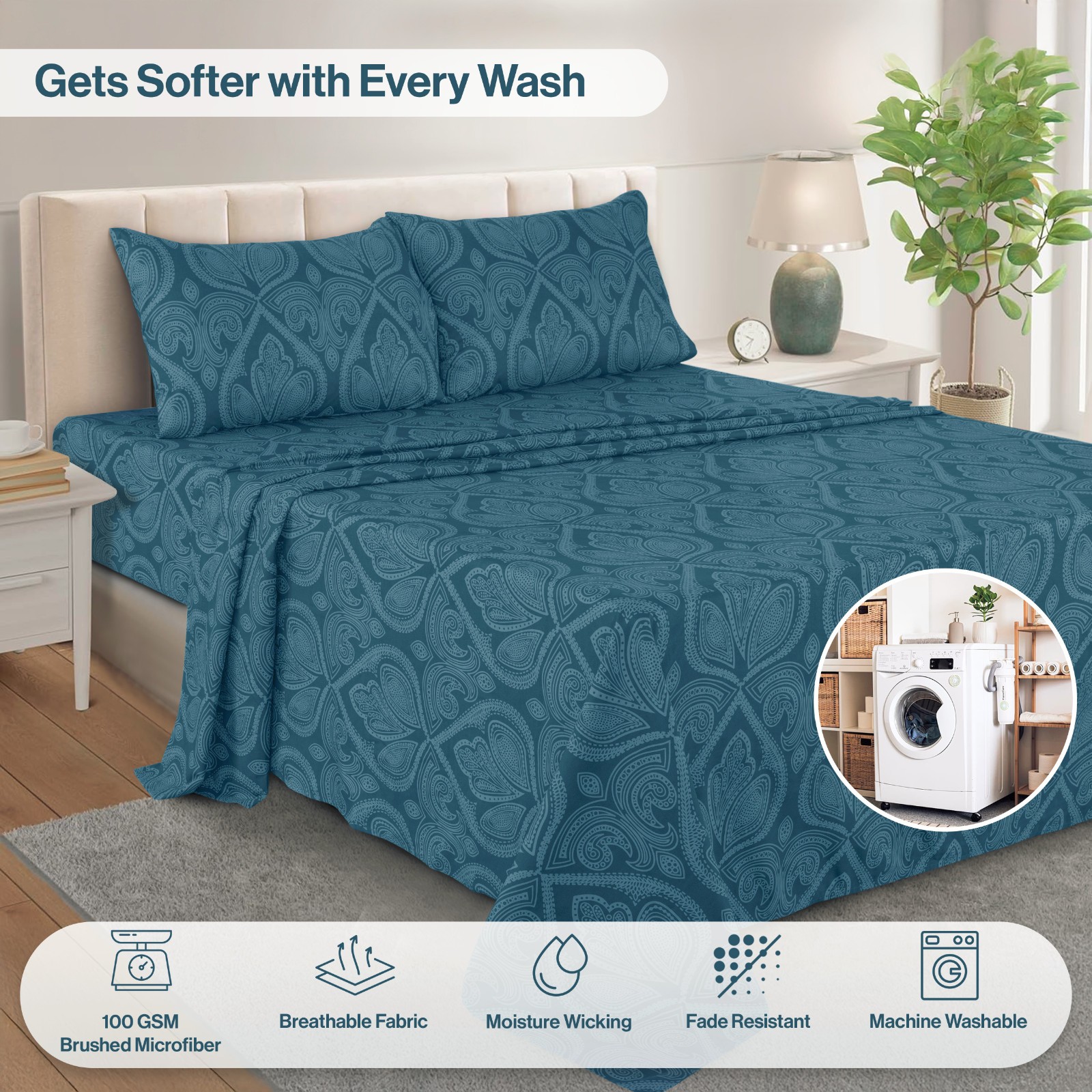 4 Piece Sheet Set Hotel Collection Luxury Ultra Soft Deep Pocket Bed Sheets Sets