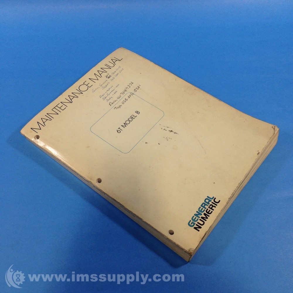 General Numeric 6T Model B Maintenance Manual USIP