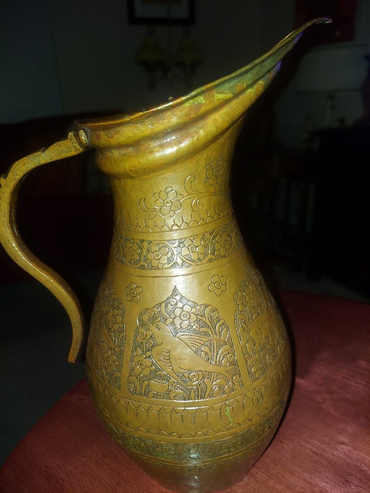 Vintage Antique Middle Eastern Copper Water Pitcher