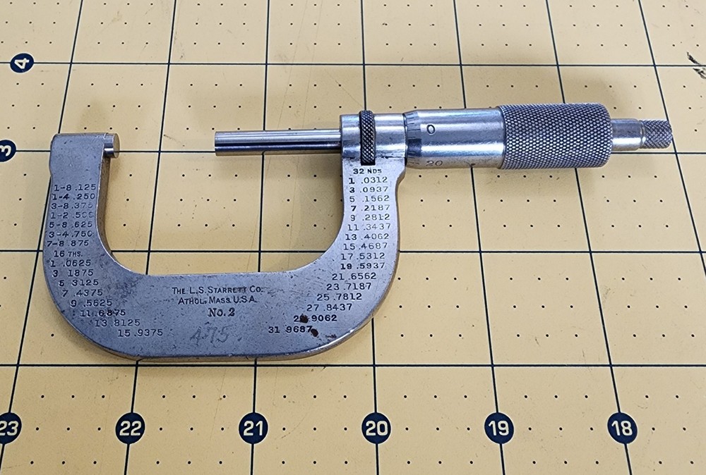 STARRETT. NO. 2 1"-2" OUTSIDE MICROMETER