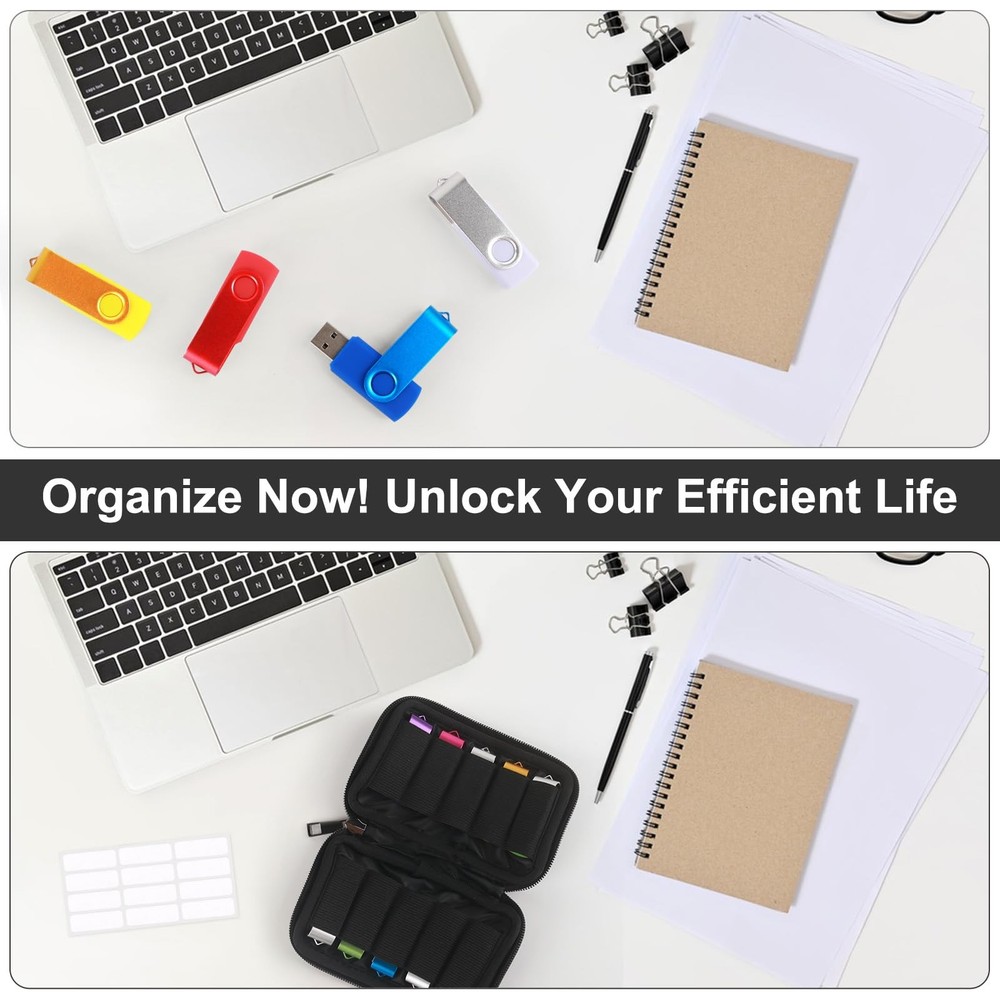 Flash Drive Case USB Storage Case 10 Slots, Portable Thumb Drive USB Holder, ...