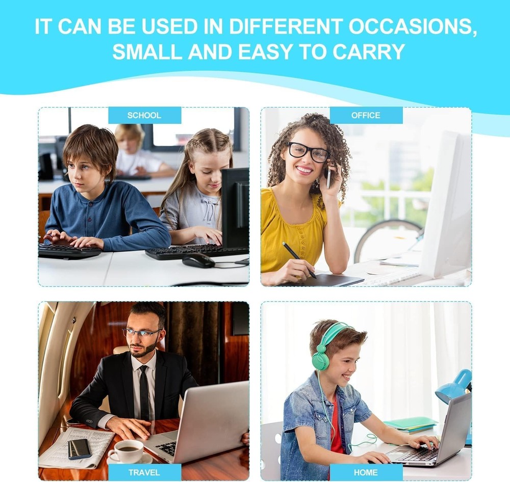 10 PCS Black Wired Computer Bulk USB 1000 DPI 3 Button Corded with Home Offic...