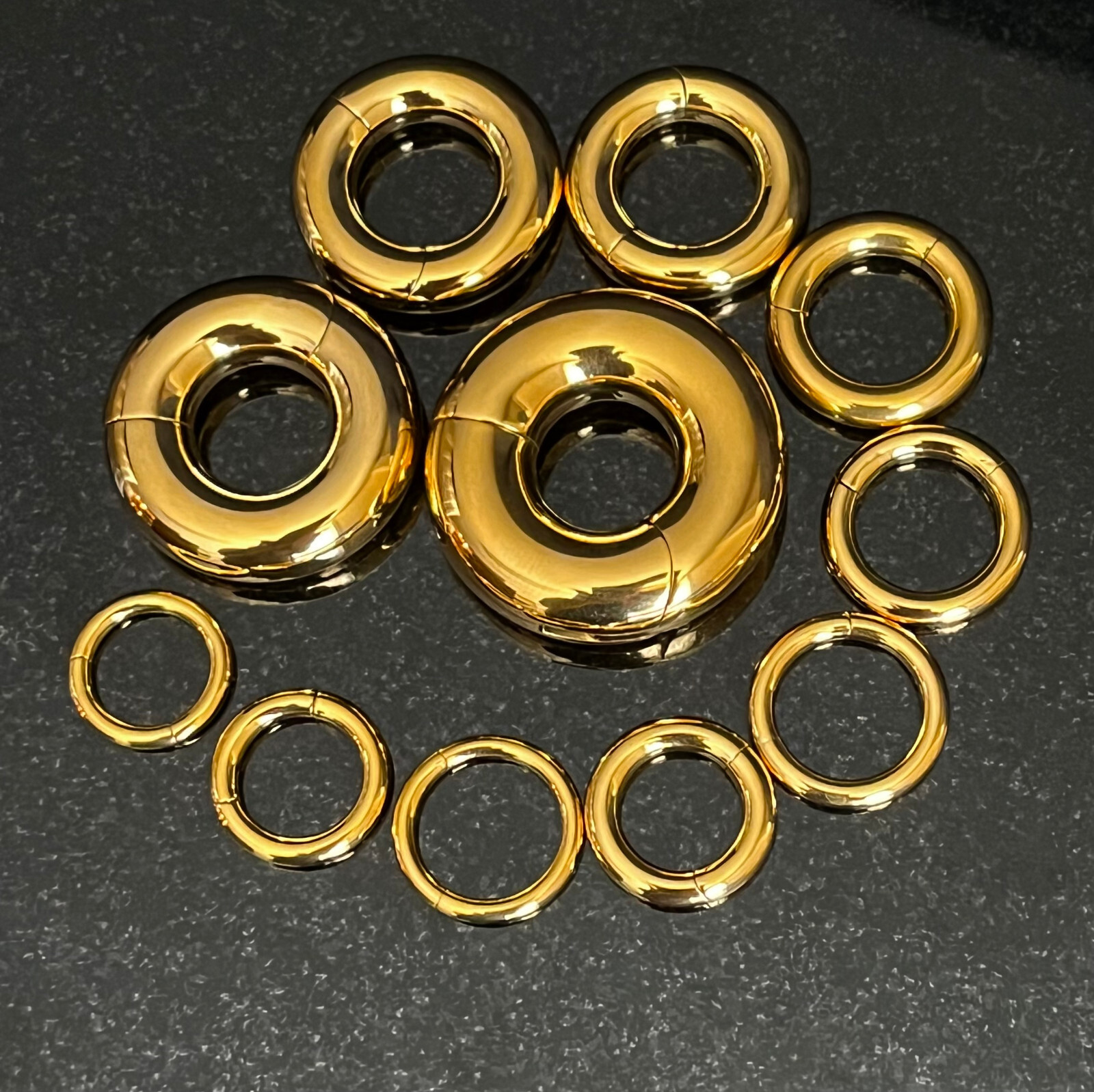 1pc Large Gauge Hinged Segment Ring IMPLANT GRADE TITANIUM Septum Cartilage Hoop