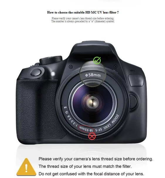 Camera Lens 48mm UV Protective Filter + Adapter