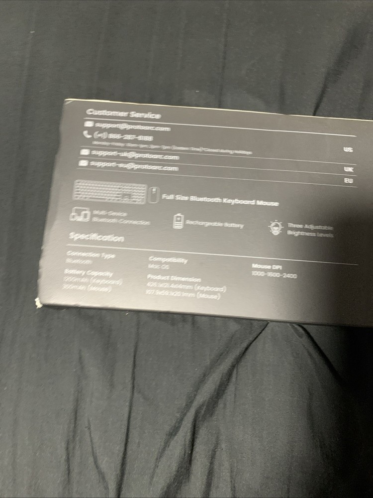 ProtoArc KM100-A Backlit Bluetooth Keyboard and Mouse Combo for Mac