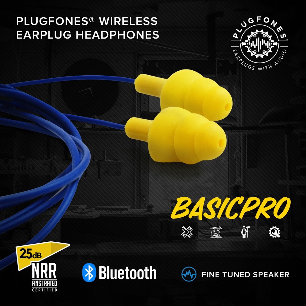 Basic Pro Earplug Headphones Wireless Bluetooth in-Ear Earplug Earbuds 25 dB ...