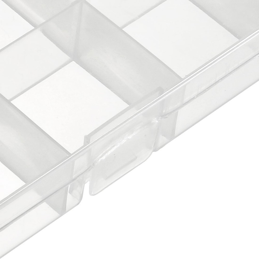 Component Storage Box - PP Fixed 15 Grids Clear White 170x100x23mm