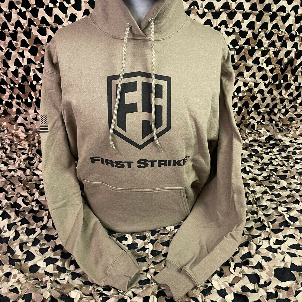 NEW First Strike Pull Over Hooded Sweatshirt - Coyote - Medium