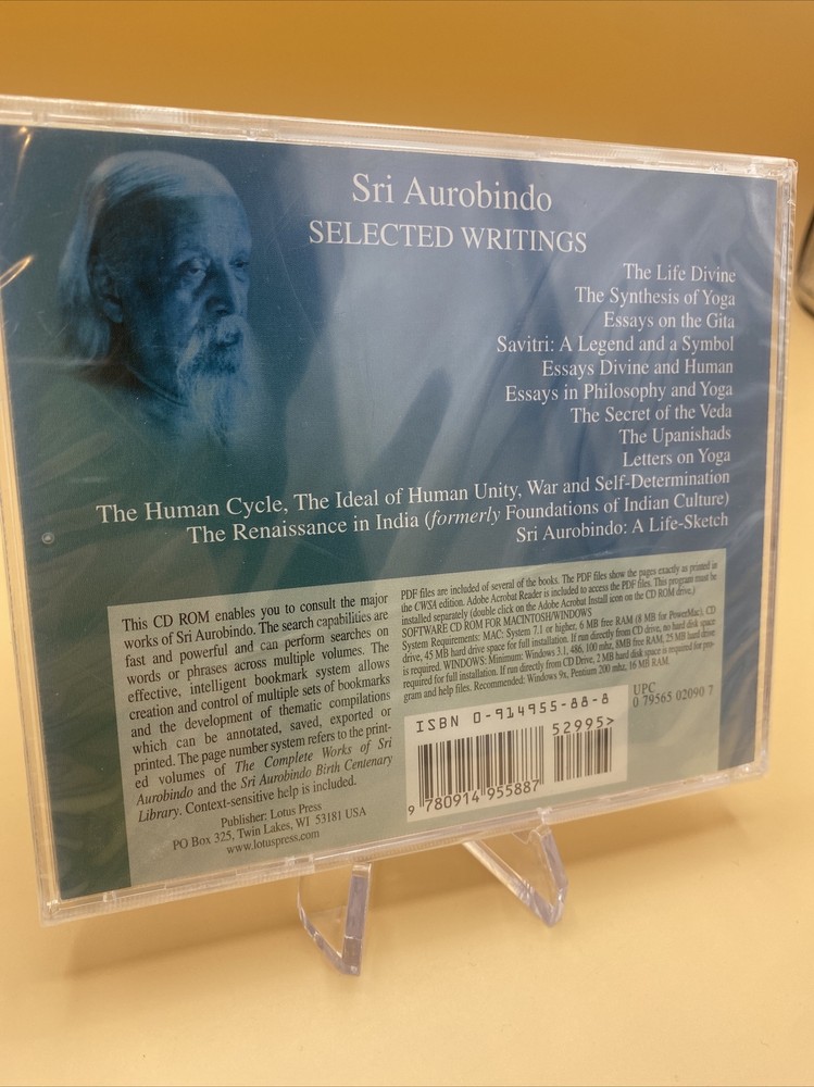 Sri Aurobindo selected writings software cd-rom for Macintosh and Windows