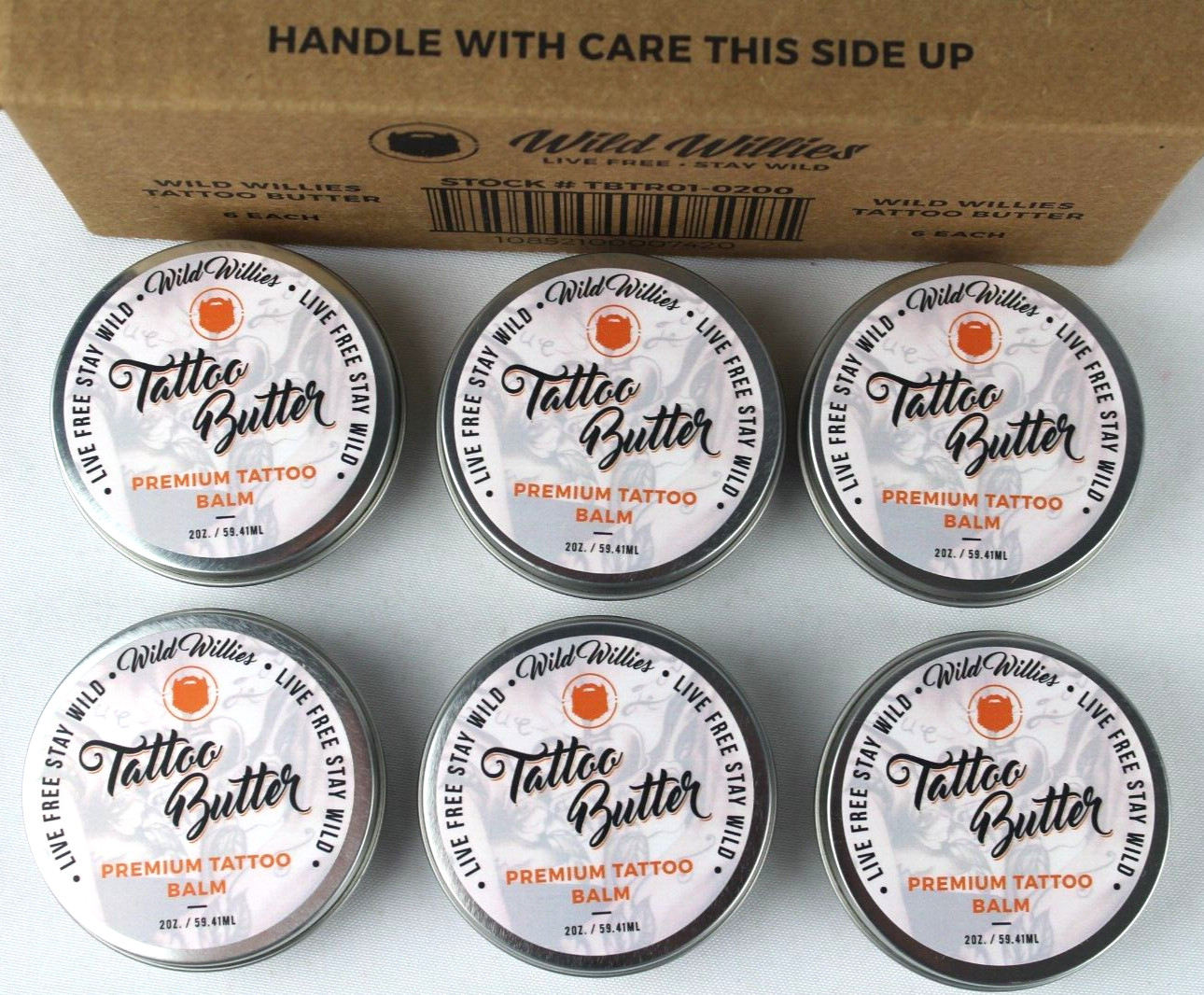 LOT OF 6 Wild Willies Tattoo Butter Balm Aftercare Soothing, Healing Ointment