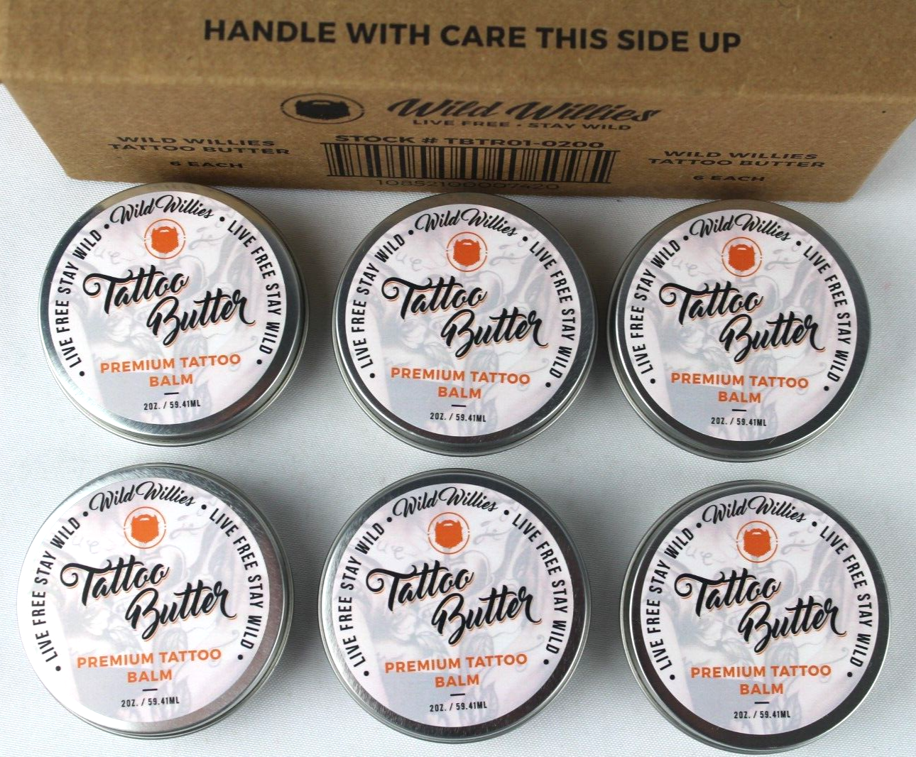 LOT OF 6 Wild Willies Tattoo Butter Balm Aftercare Soothing, Healing Ointment