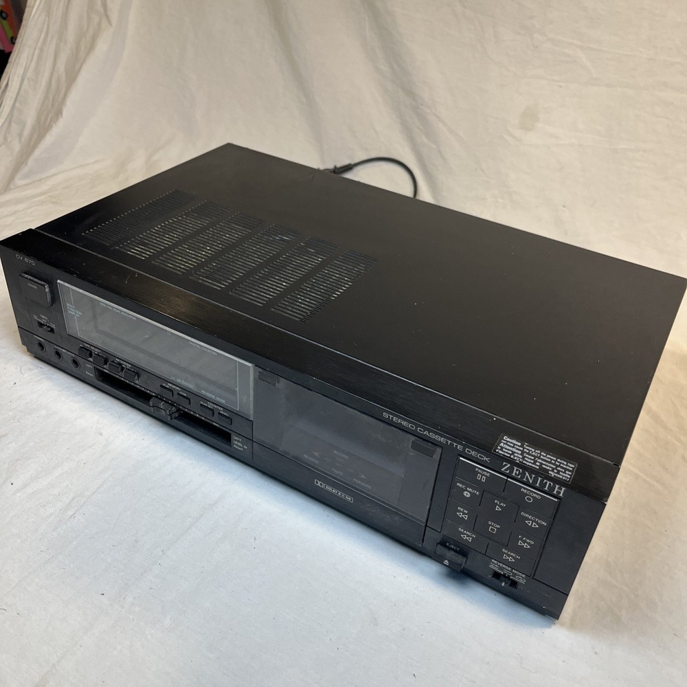 Zenith CV670 Auto-Reverse Stereo Cassette Deck. Tested & Working
