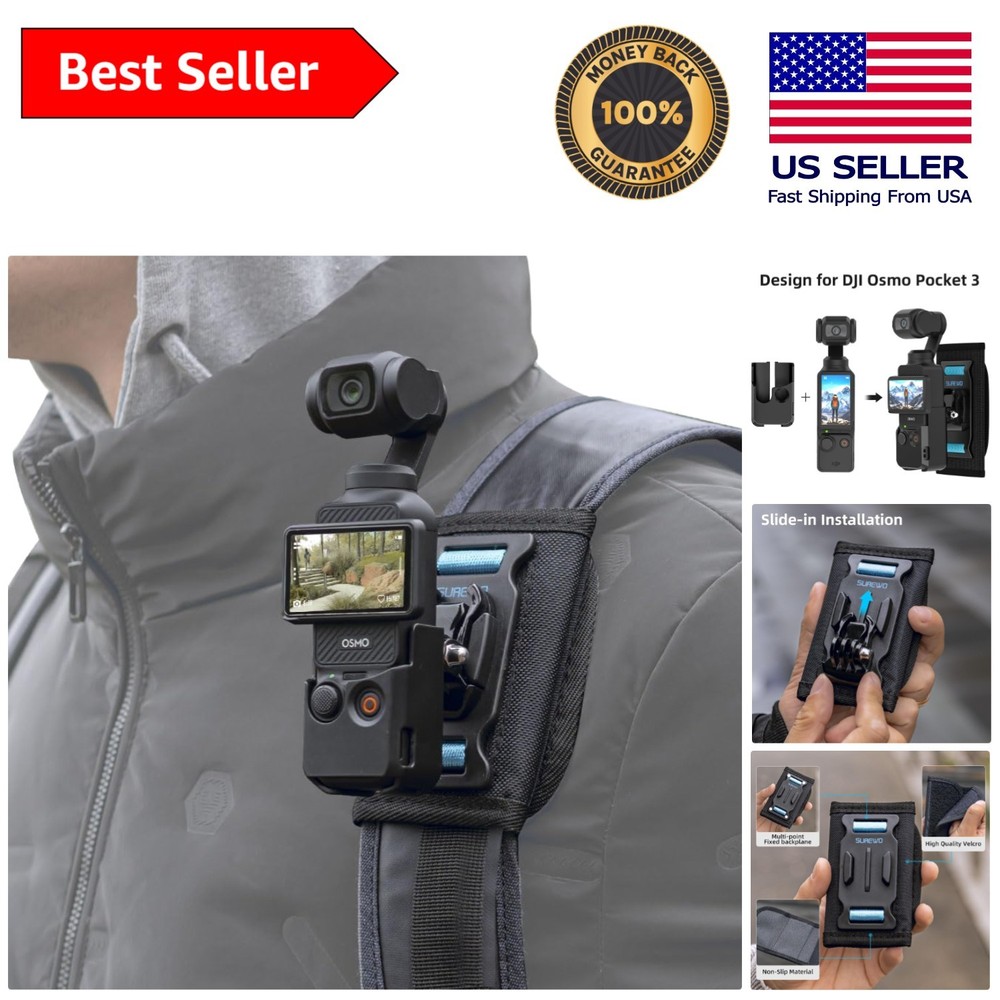 Lightweight Backpack Mount for DJI Osmo Pocket 3 - Soft, Adjustable & Durable