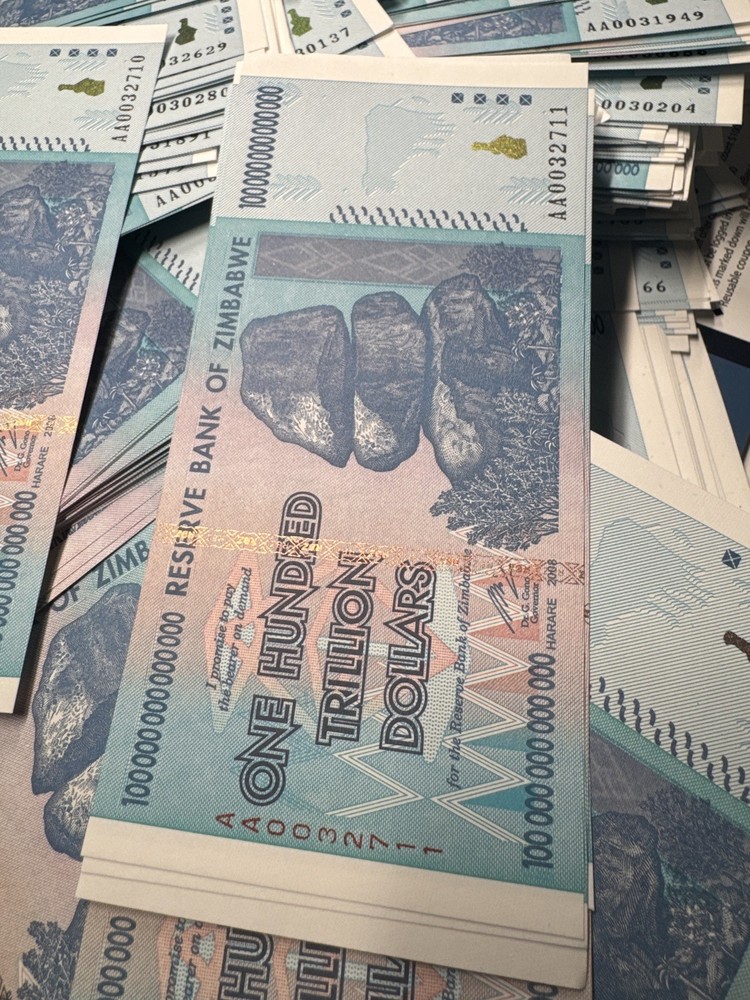 🔥 Zimbabwe 100 Trillion Dollar Note 💵 Authentic 2008- UV Light Passed! 🌍