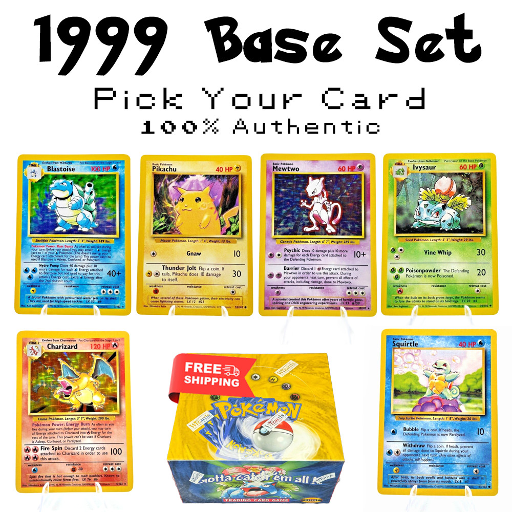 1999 Pokemon Base Set - Authentic Cards - FREE SHIPPING