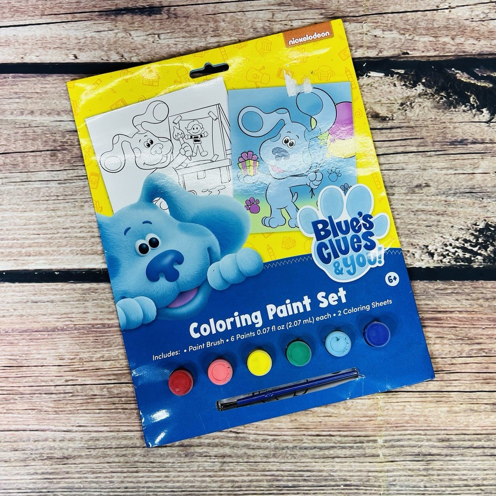 Blue’s Clues Coloring Paint Set 2 Sheets, Paint & Brush Sealed 2020