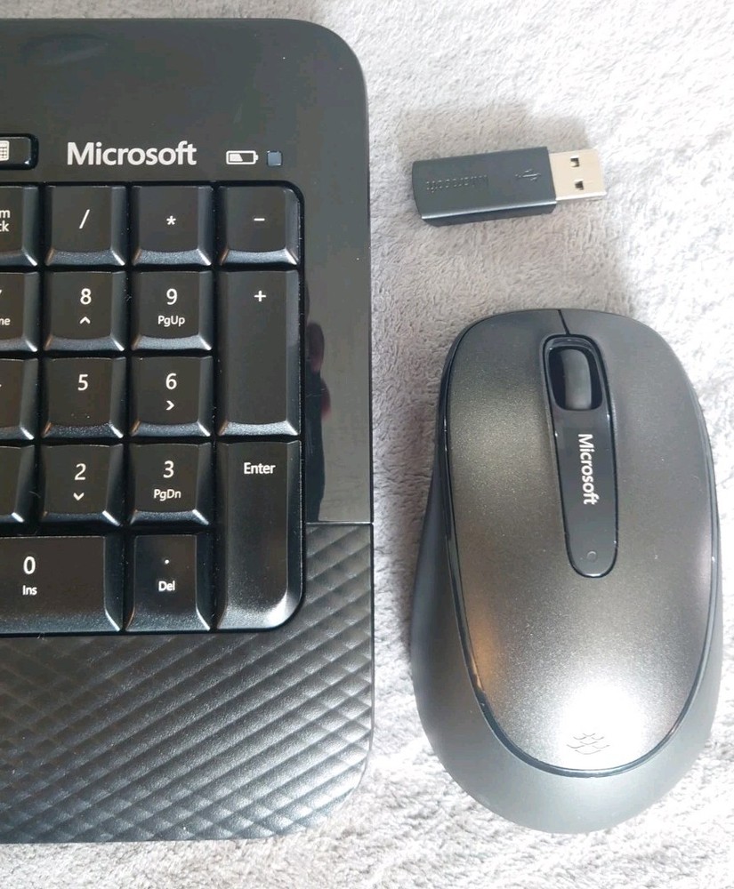 Microsoft Wireless Desktop 2000 Keyboard Mouse USB Dongle Combo Tested Works