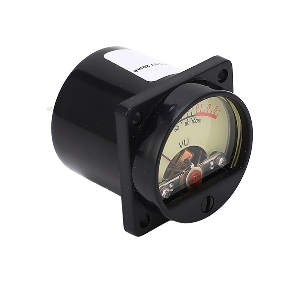 VU Meter High Accuracy Yellow Pointer Dial White LED Backlit Amplifier Panel VU