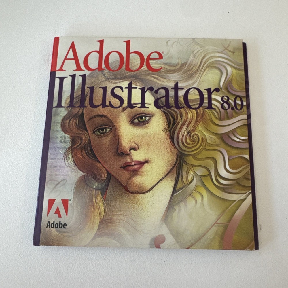 Adobe Illustrator Version 8.0 for Macintosh Software CDROM (DIGIPAK) w/ Serial