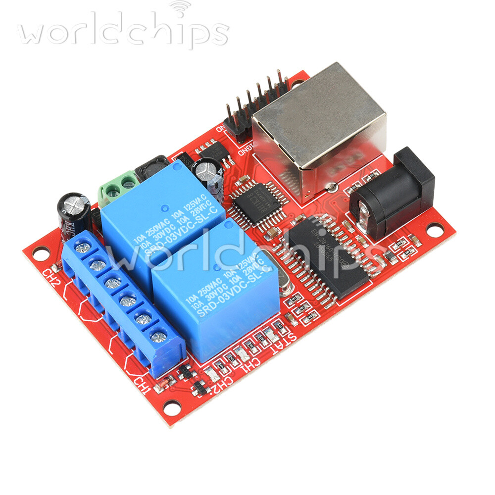 LAN Ethernet 2 Way Relay Board Delay Switch TCP/UDP Controller Module WEB Server