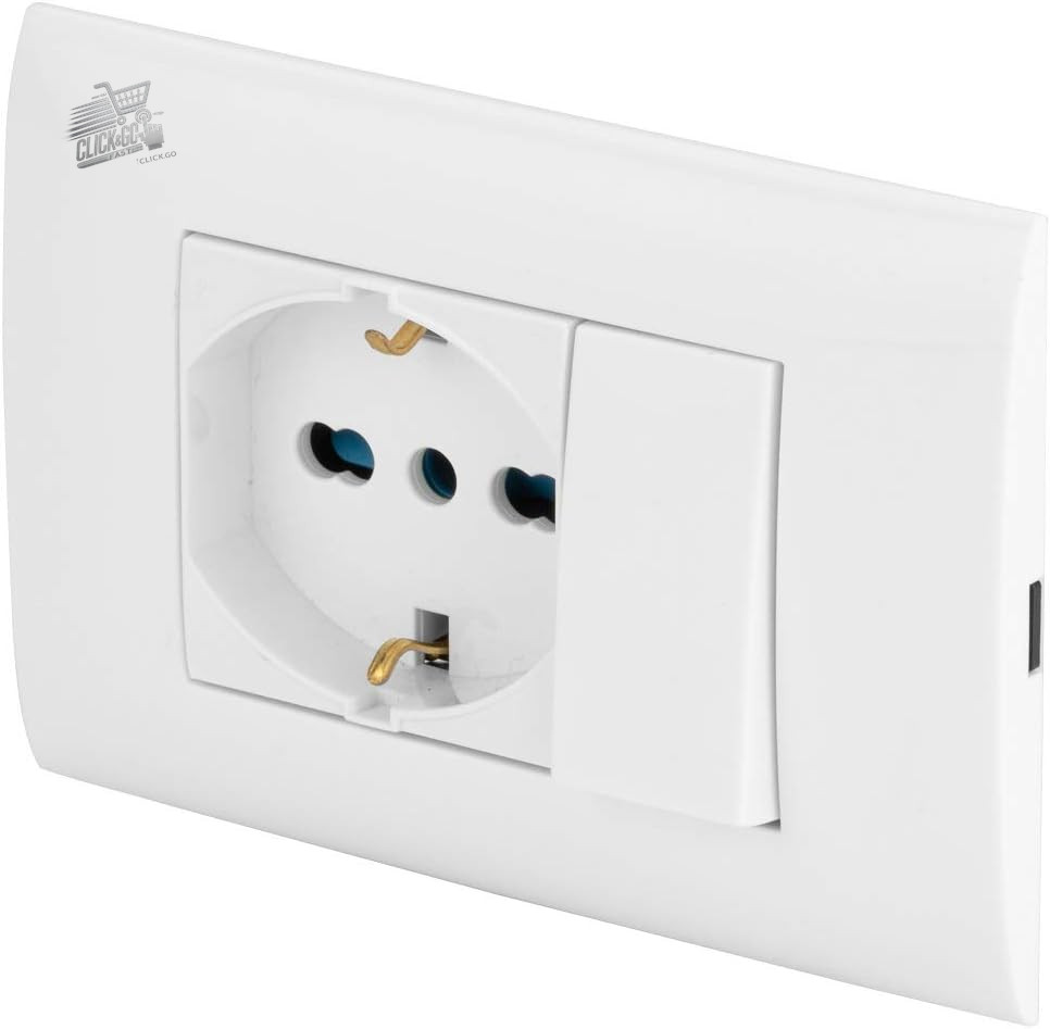 3 Module Evolution Plate Built-in Bivalent Socket Kit Pluristandard PP6094X Screws