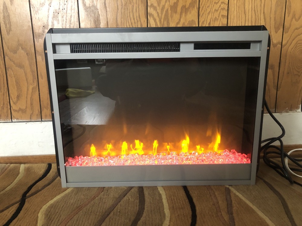 AltraFlame 23 Inch Silver Frame  Electric Fireplace Insert Or Stand Alone.