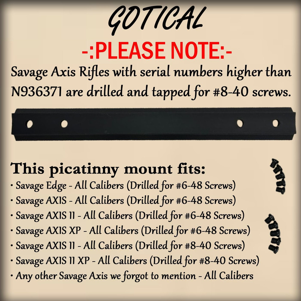 Compatibility Picatinny Rail Mount Built Specifically for Savage Axis/Axis Ii...