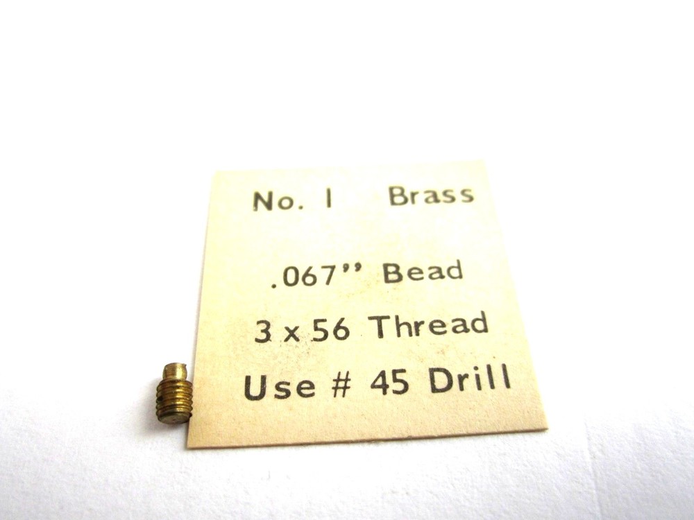 FRONT BEAD .067" DIAMETER HEAD- BRASS. THREAD 3 X 56 (ITEM # H-67)