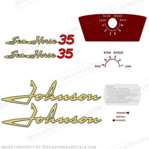 Fits Johnson 1958 35hp Decals