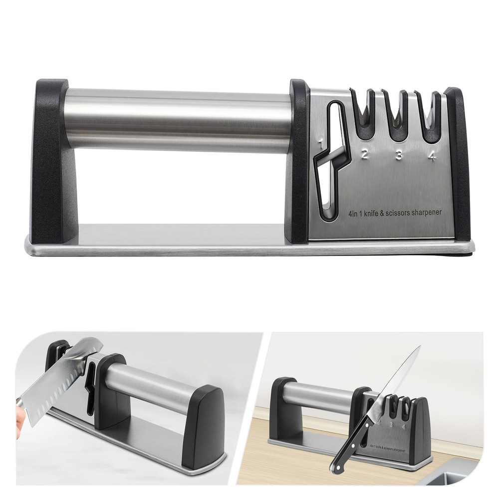 4 Stage Knife Sharpener Professional Ceramic Tungsten Kitchen Sharpening Tool