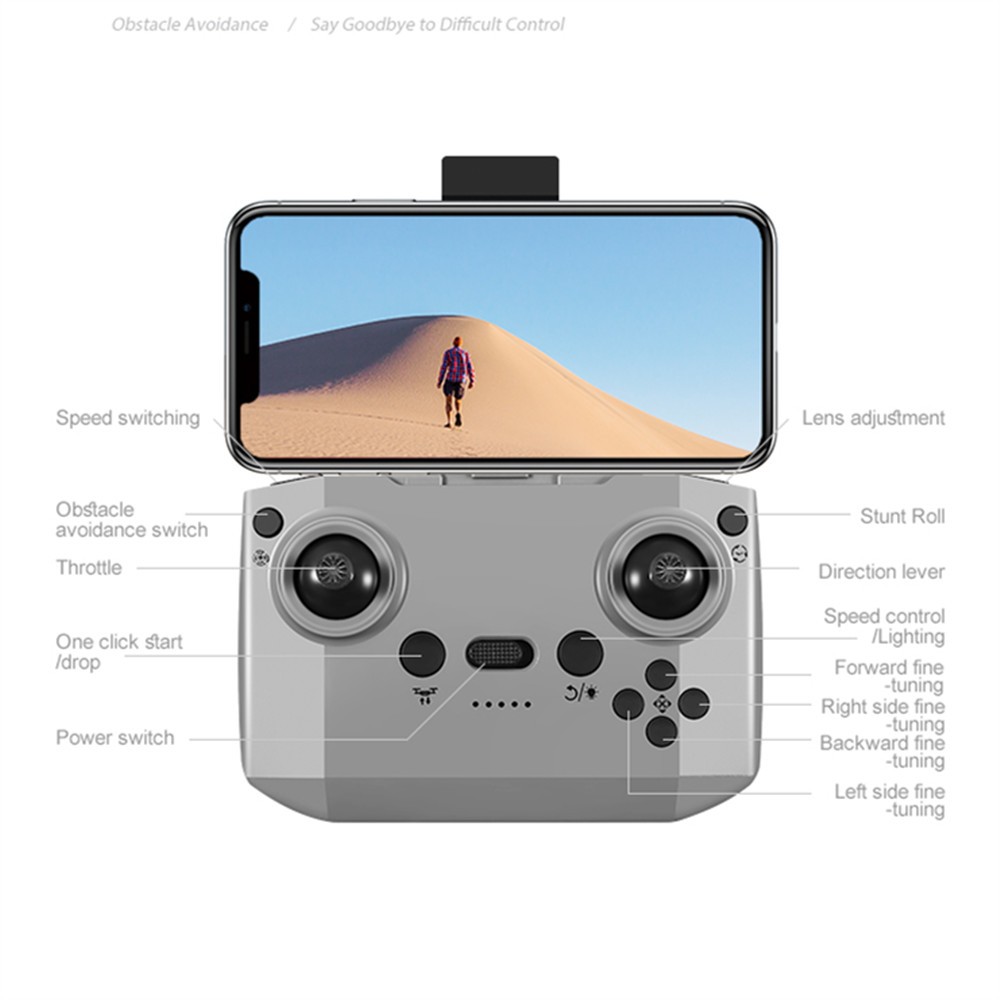 Mini Drone with 4K Dual Cameras Obstacle Avoidance 180° Adjustable Camera