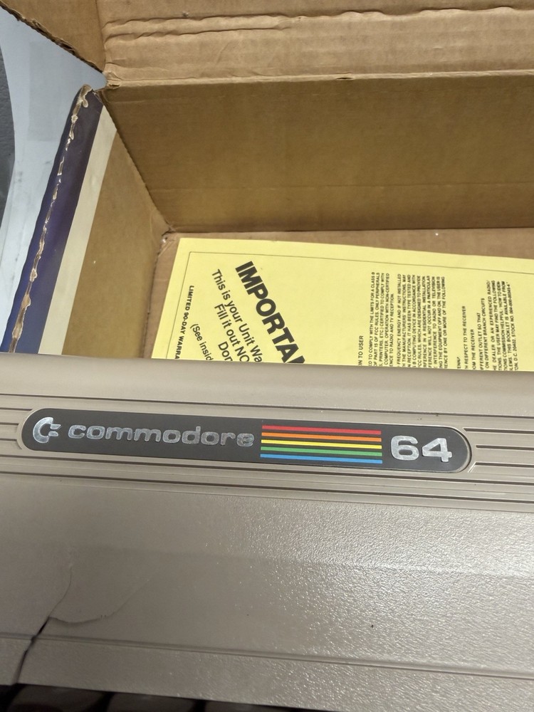 VINTAGE 1992 Commodore 64 C64 Breadbin Computer System - Cosmetic Damage -