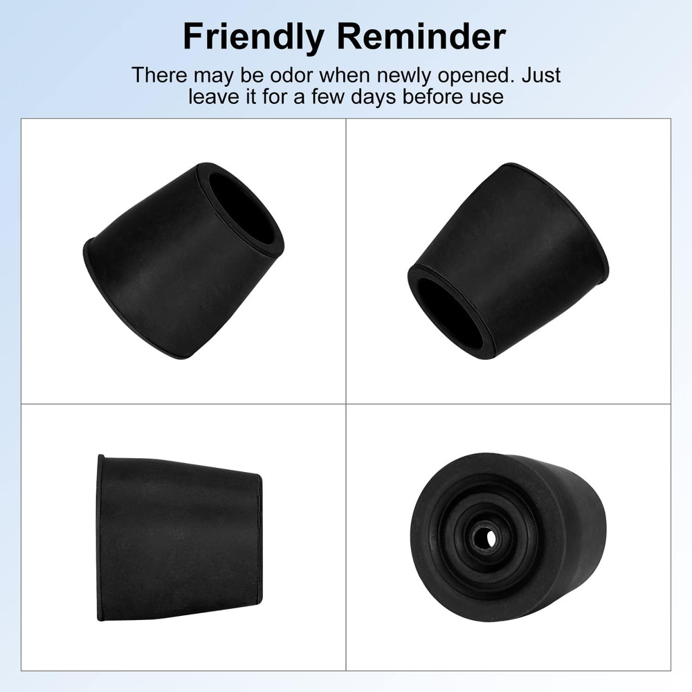 Walker Tips (4-Pack), 1 1/8'' Heavy Duty Rubber Replacement Tips for Walker, Com