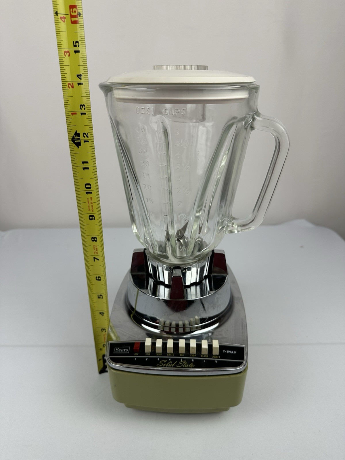 Vintage 1960's MCM Mid Century Modern Sears 7 Speed 40oz Blender With Real Glass