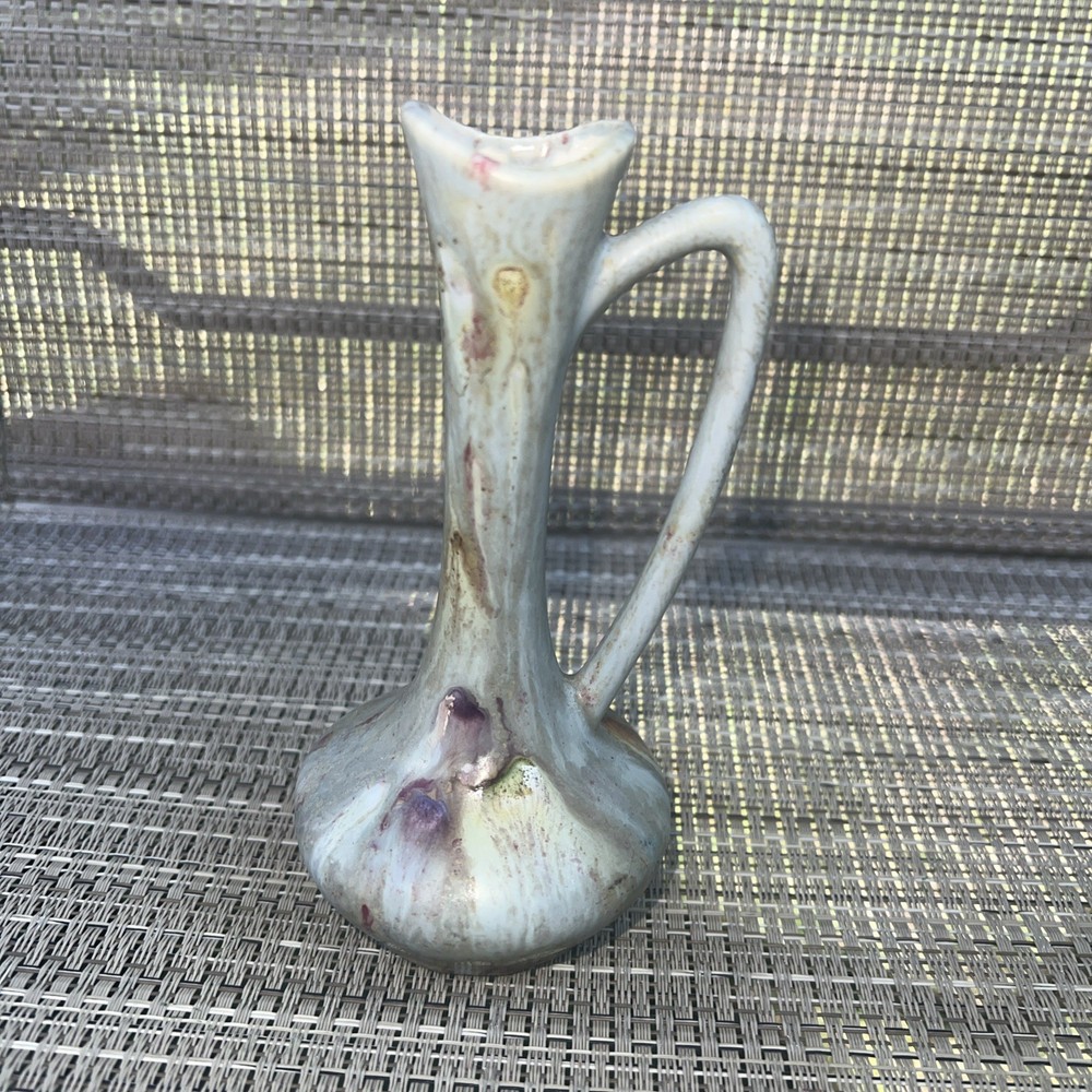 Vintage Midcentury Glazed Rustic Small Pottery Pitcher