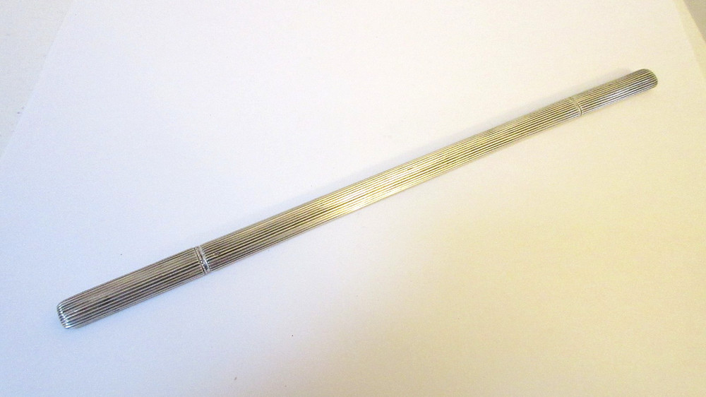 Antique Knitting Needle Guards Ribbed Silver