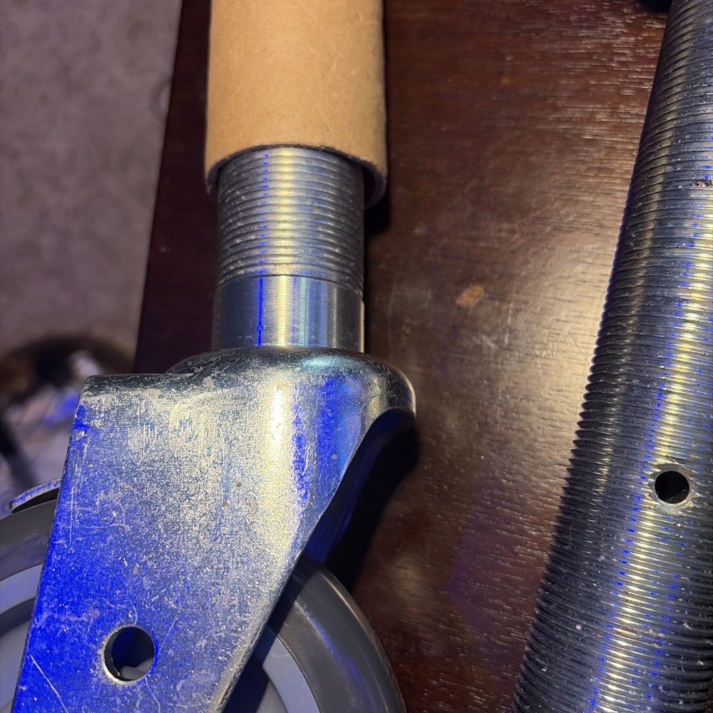 11/2” X 8” Threaded Stem Caster with 5” Grey Polyurethane Wheel with Break