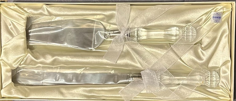 Things Remembered Engraved Crystal Cake Server Set ~ NIB