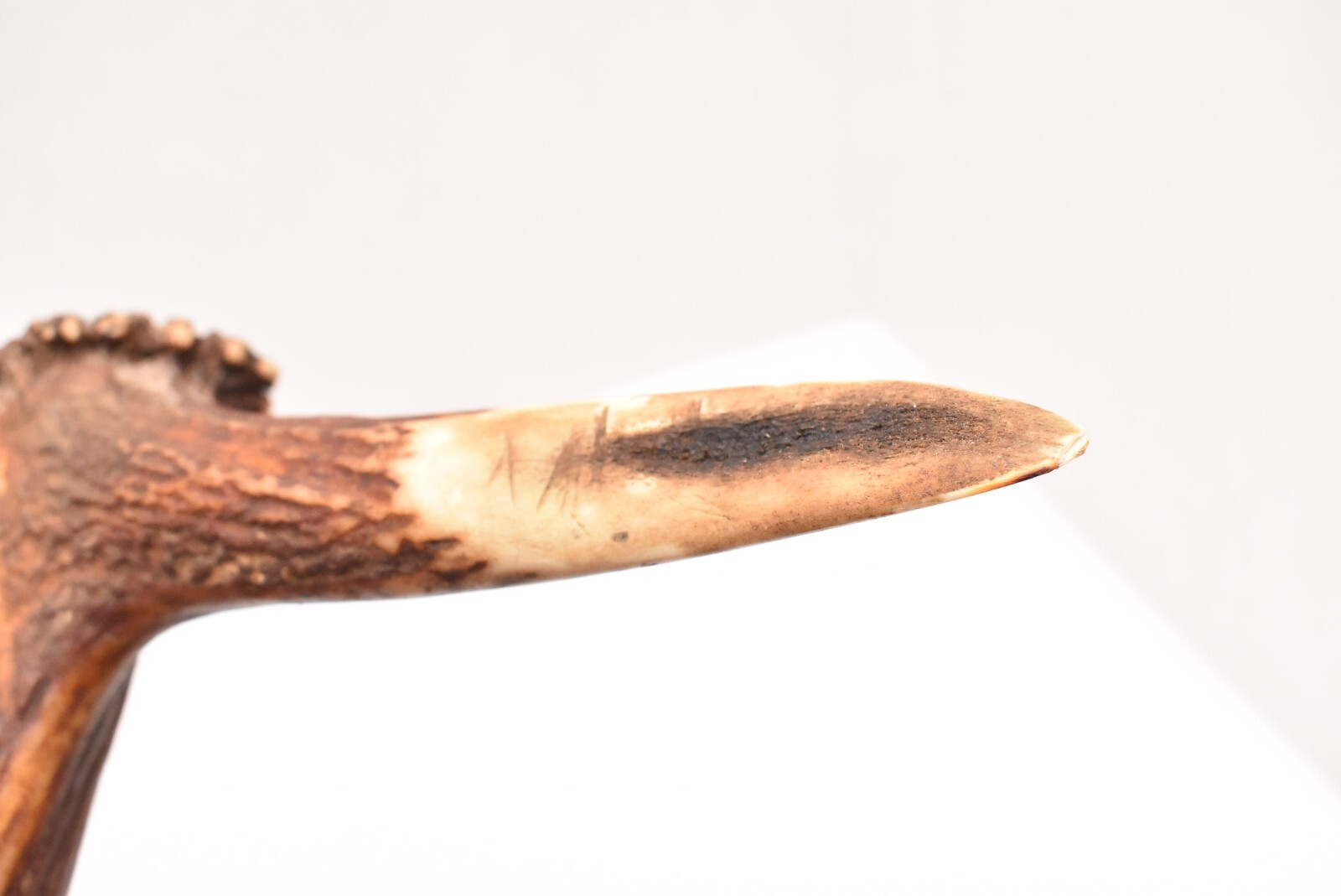 Antique Native American Indian Plains carved ANTLER war club Axe Weapon.