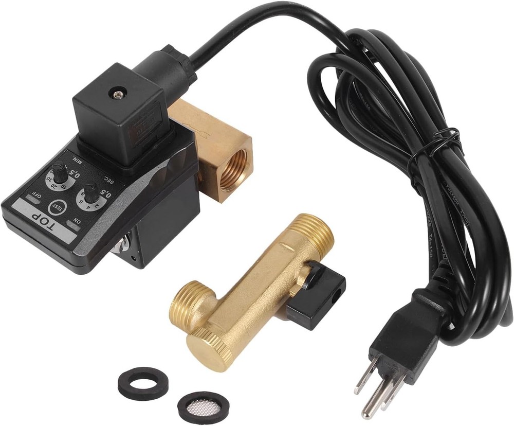 Compact 1/2" Automatic Drain Valve - Brass & Flame Retardant ABS for Air Systems