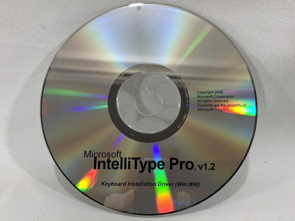 Microsoft Intellitype Pro v1.2 Keyboard Software CD for Windows ME