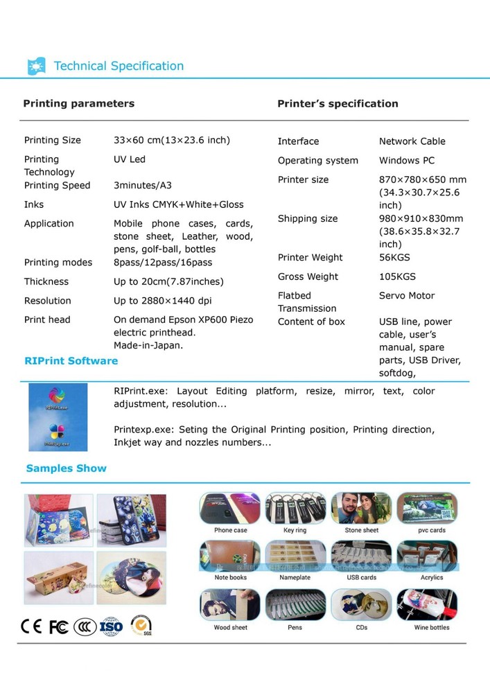 Refinecolor RF-ZZ2C A3+ 3360 UV Printer Bundle 2 EXTRA PRINTHEADS PROMOTION