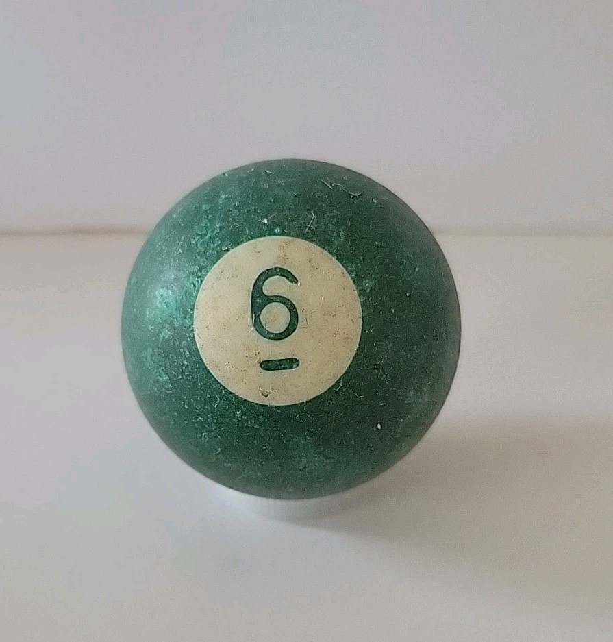 Vintage No. 6 Solid Green Pool Ball Billiard 2" Replacement (G)