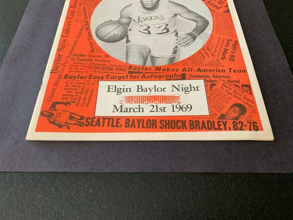 Elgin Baylor Night Program March 21st 1969 23 Pages EX