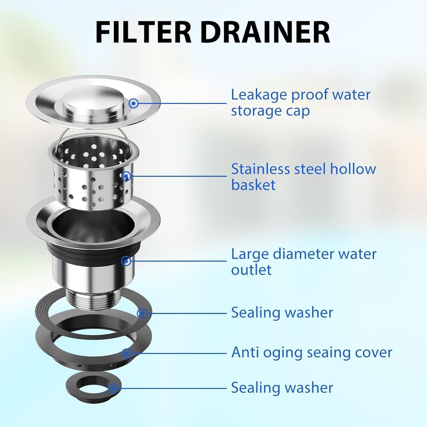 24"x20"x41" Stainless Steel Utility Sink Freestanding Single Bowl W/Water Faucet