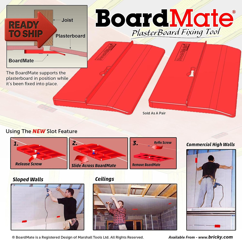 Boardmate - Drywall Fitting Tool, Supports the Board in Place While Installing